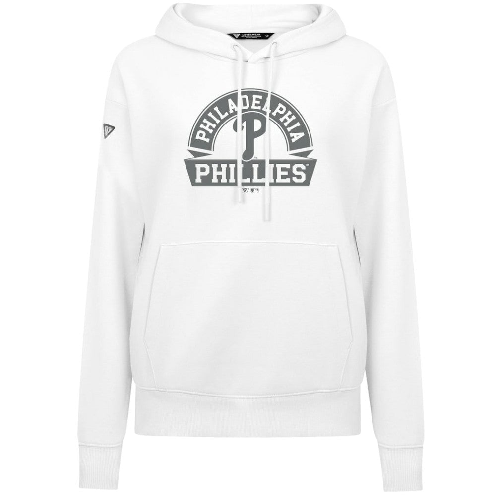 Philadelphia Phillies Levelwear Women's Adorn Banner Arch Hoodie - White Hoodies