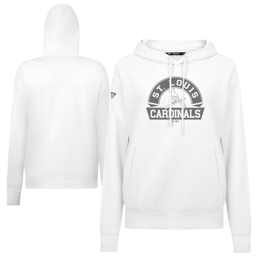 St. Louis Cardinals Levelwear Women's Adorn Banner Arch Hoodie - White Hoodies