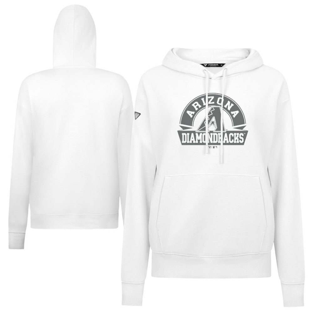 Arizona Diamondbacks Levelwear Women's Adorn Banner Arch Hoodie - White Hoodies