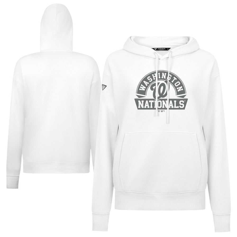 Washington Nationals Levelwear Women's Adorn Banner Arch Hoodie - White Hoodies