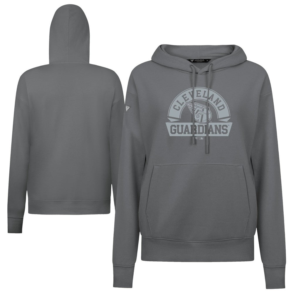 Cleveland Guardians Levelwear Women's Adorn Banner Arch Hoodie - Stone Hoodies