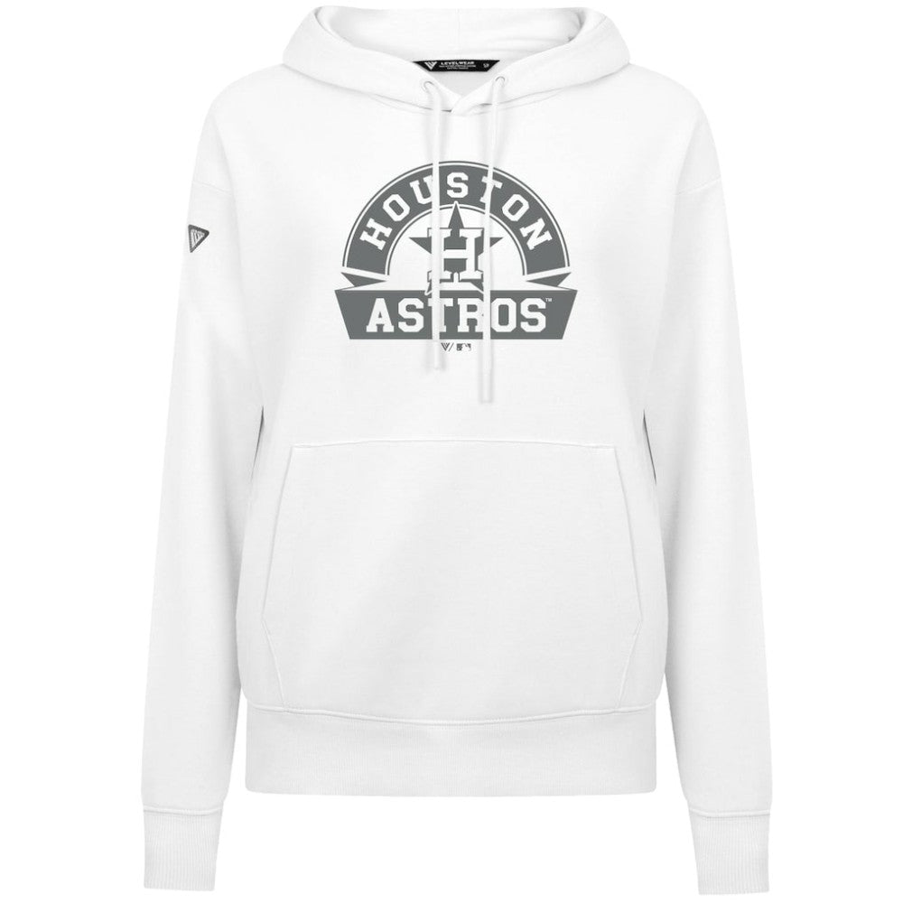 Houston Astros Levelwear Women's Adorn Banner Arch Hoodie - White Hoodies
