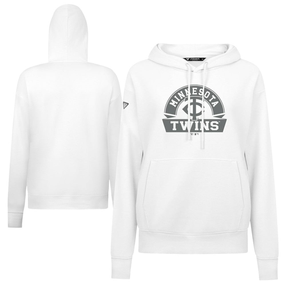 Minnesota Twins Levelwear Women's Adorn Banner Arch Hoodie - White Hoodies