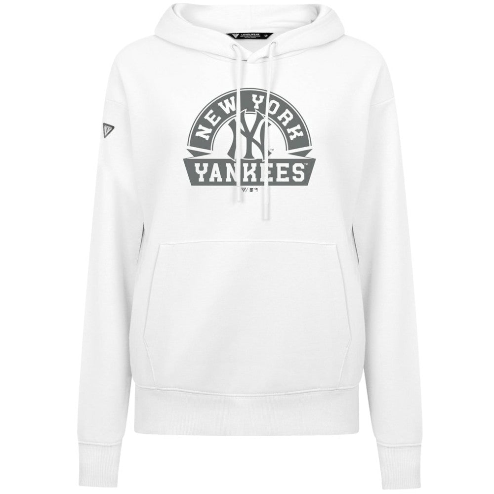 New York Yankees Levelwear Women's Adorn Banner Arch Hoodie - White Hoodies