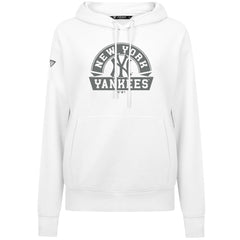 New York Yankees Levelwear Women's Adorn Banner Arch Hoodie - White Hoodies