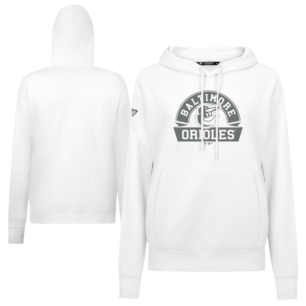 Baltimore Orioles Levelwear Women's Adorn Banner Arch Hoodie - White Hoodies