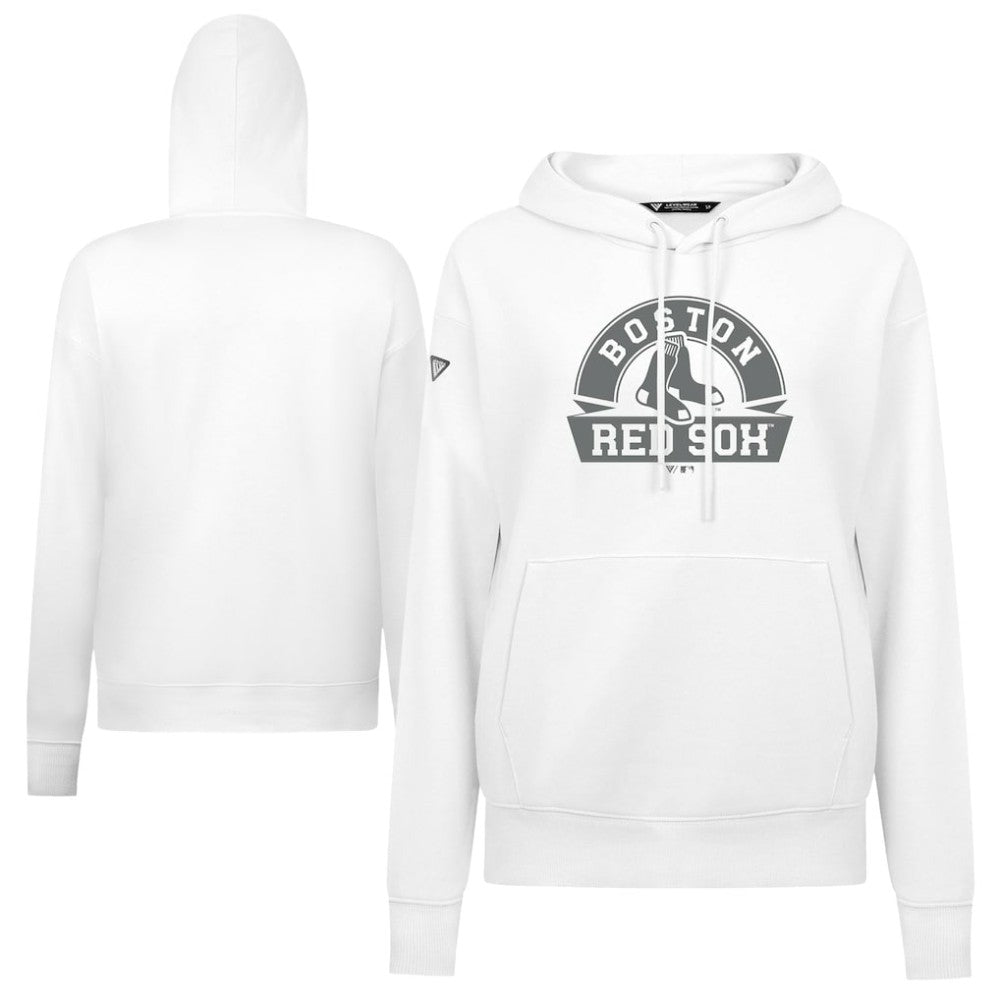 Boston Red Sox Levelwear Women's Adorn Banner Arch Hoodie - White Hoodies
