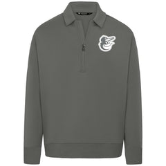 Baltimore Orioles Levelwear Women's Canmore Chenille Logo Quarter-Zip Top - Stone Tops