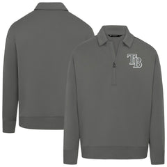 Tampa Bay Rays Levelwear Women's Canmore Chenille Logo Quarter-Zip Top - Stone Tops