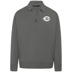 Cincinnati Reds Levelwear Women's Canmore Chenille Logo Quarter-Zip Top - Stone Tops