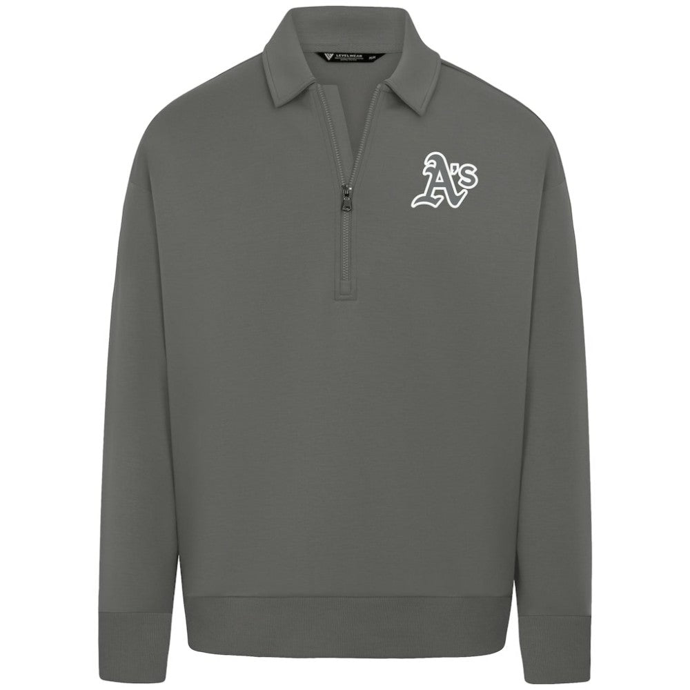 Athletics Levelwear Women's Canmore Chenille Logo Quarter-Zip Top - Stone Tops
