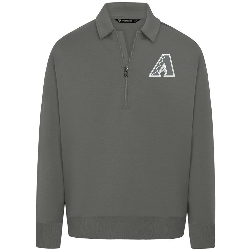 Arizona Diamondbacks Levelwear Women's Canmore Chenille Logo Quarter-Zip Top - Stone Tops