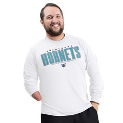 Charlotte Hornets G-III Sports by Carl Banks Adaptive Printed Mesh Effect Long Sleeve T-Shirt White