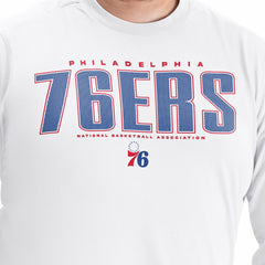 Philadelphia 76ers G-III Sports by Carl Banks Adaptive Printed Mesh Effect Long Sleeve T-Shirt White