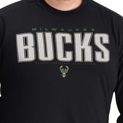 Milwaukee Bucks G-III Sports by Carl Banks Adaptive Printed Mesh Effect Long Sleeve T-Shirt Black