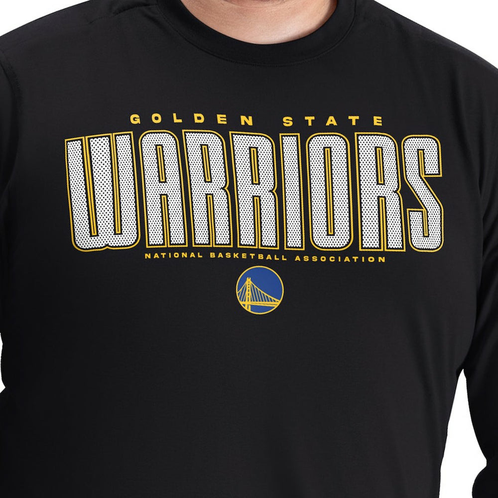 Golden State Warriors G-III Sports by Carl Banks Adaptive Printed Mesh Effect Long Sleeve T-Shirt Black