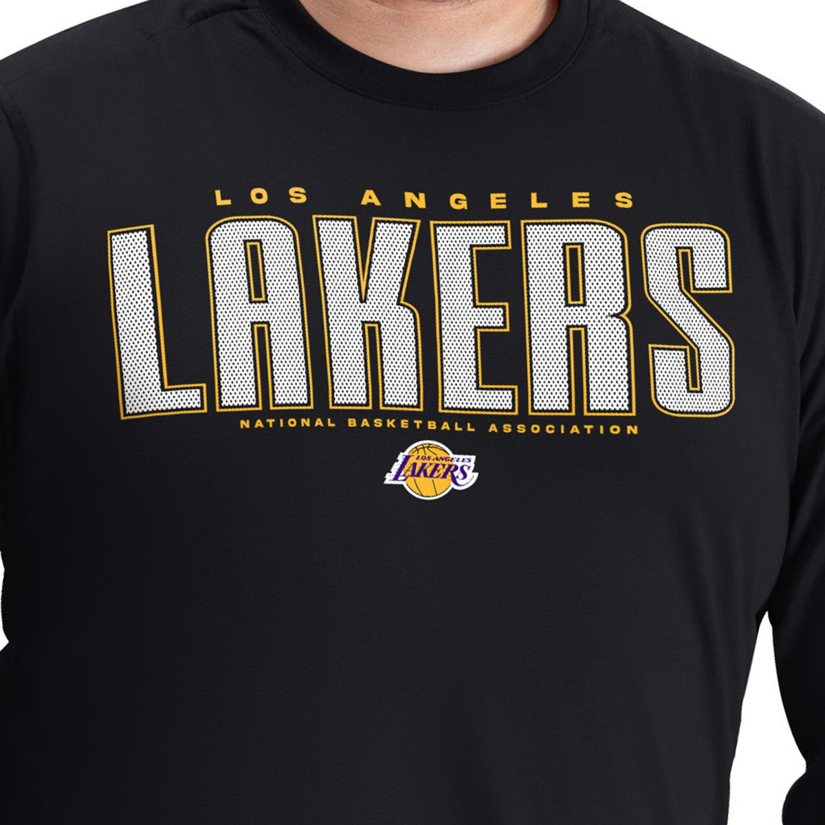 Los Angeles Lakers G-III Sports by Carl Banks Adaptive Printed Mesh Effect Long Sleeve T-Shirt Black outlet