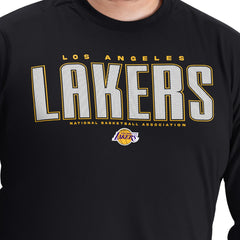 Los Angeles Lakers G-III Sports by Carl Banks Adaptive Printed Mesh Effect Long Sleeve T-Shirt Black outlet