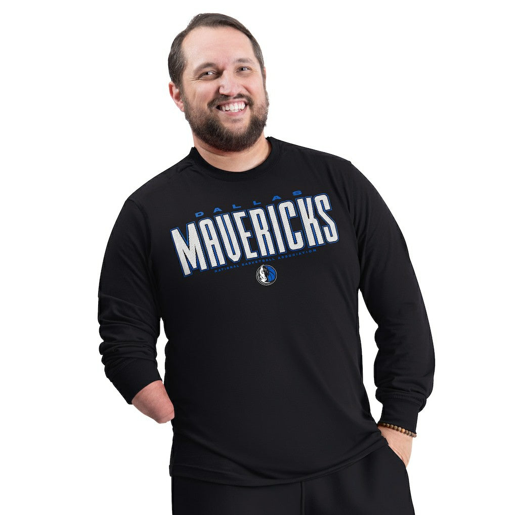 Dallas Mavericks G-III Sports by Carl Banks Adaptive Printed Mesh Effect Long Sleeve T-Shirt Black
