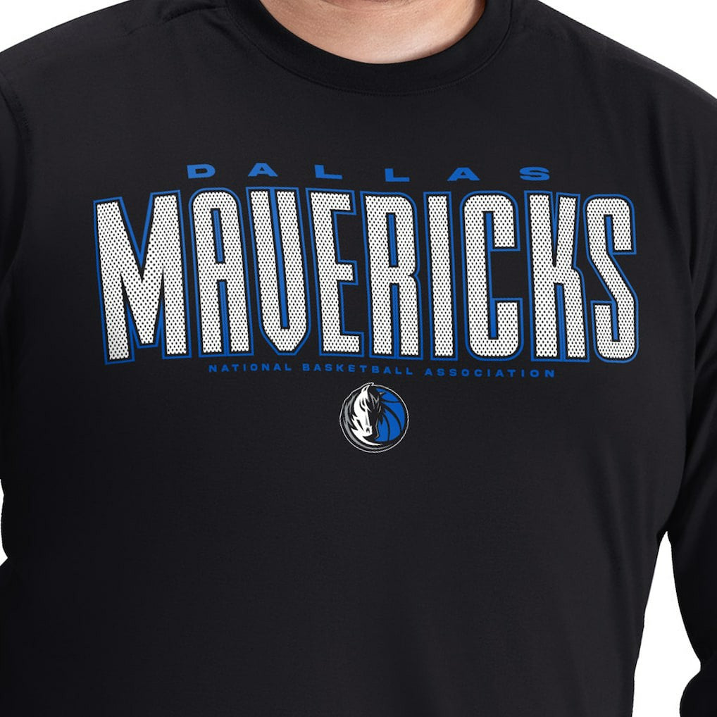 Dallas Mavericks G-III Sports by Carl Banks Adaptive Printed Mesh Effect Long Sleeve T-Shirt Black
