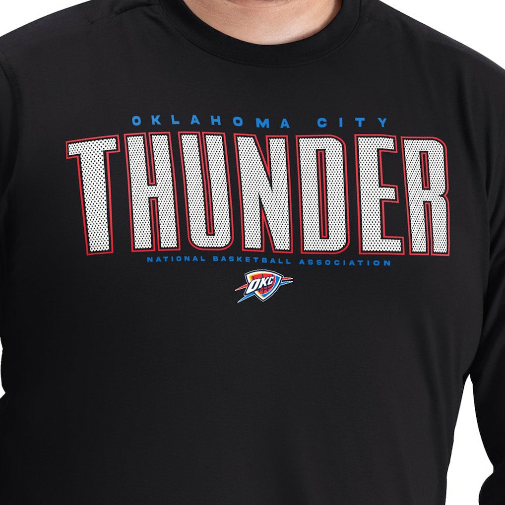Oklahoma City Thunder G-III Sports by Carl Banks Adaptive Printed Mesh Effect Long Sleeve T-Shirt Black outlet