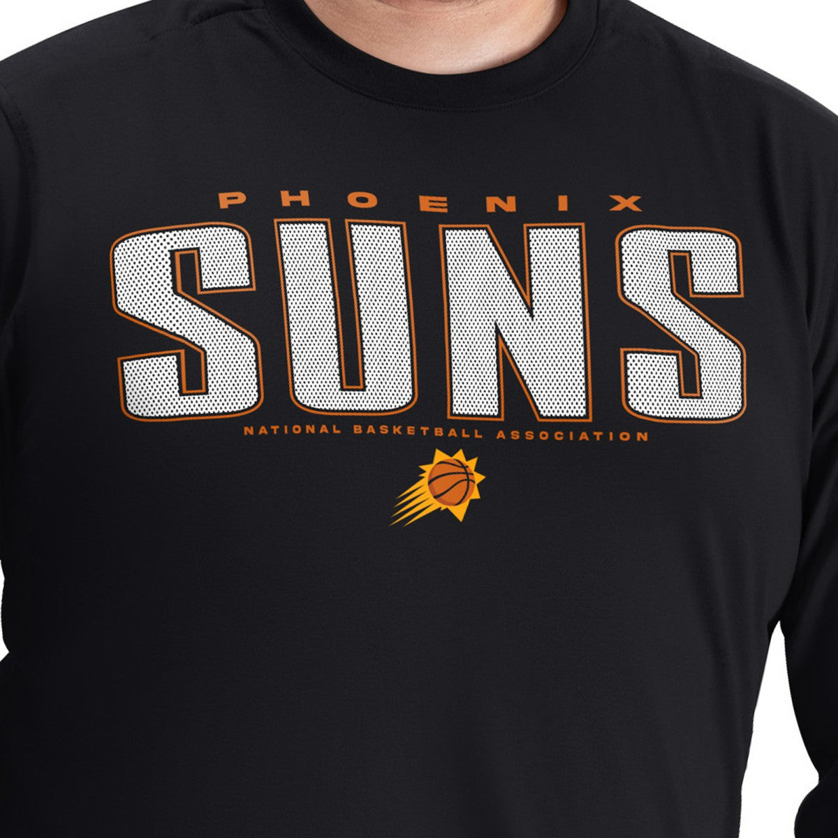 Phoenix Suns G-III Sports by Carl Banks Adaptive Printed Mesh Effect Long Sleeve T-Shirt Black