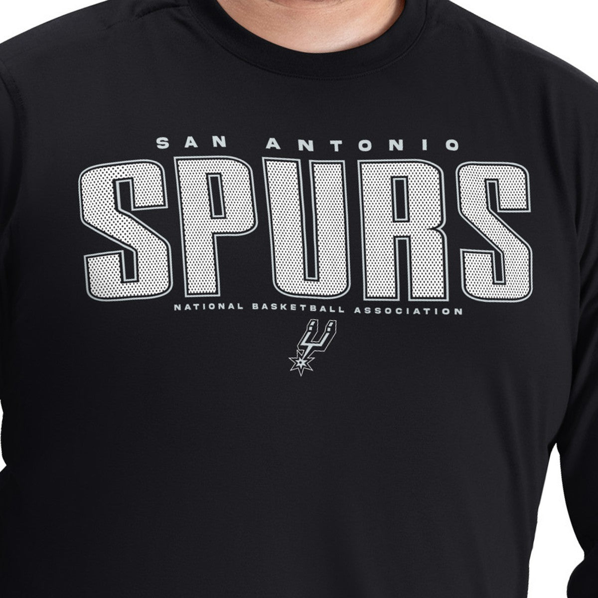 San Antonio Spurs G-III Sports by Carl Banks Adaptive Printed Mesh Effect Long Sleeve T-Shirt Black