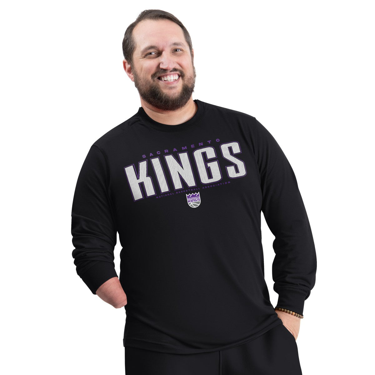 Sacramento Kings G-III Sports by Carl Banks Adaptive Printed Mesh Effect Long Sleeve T-Shirt Black outlet