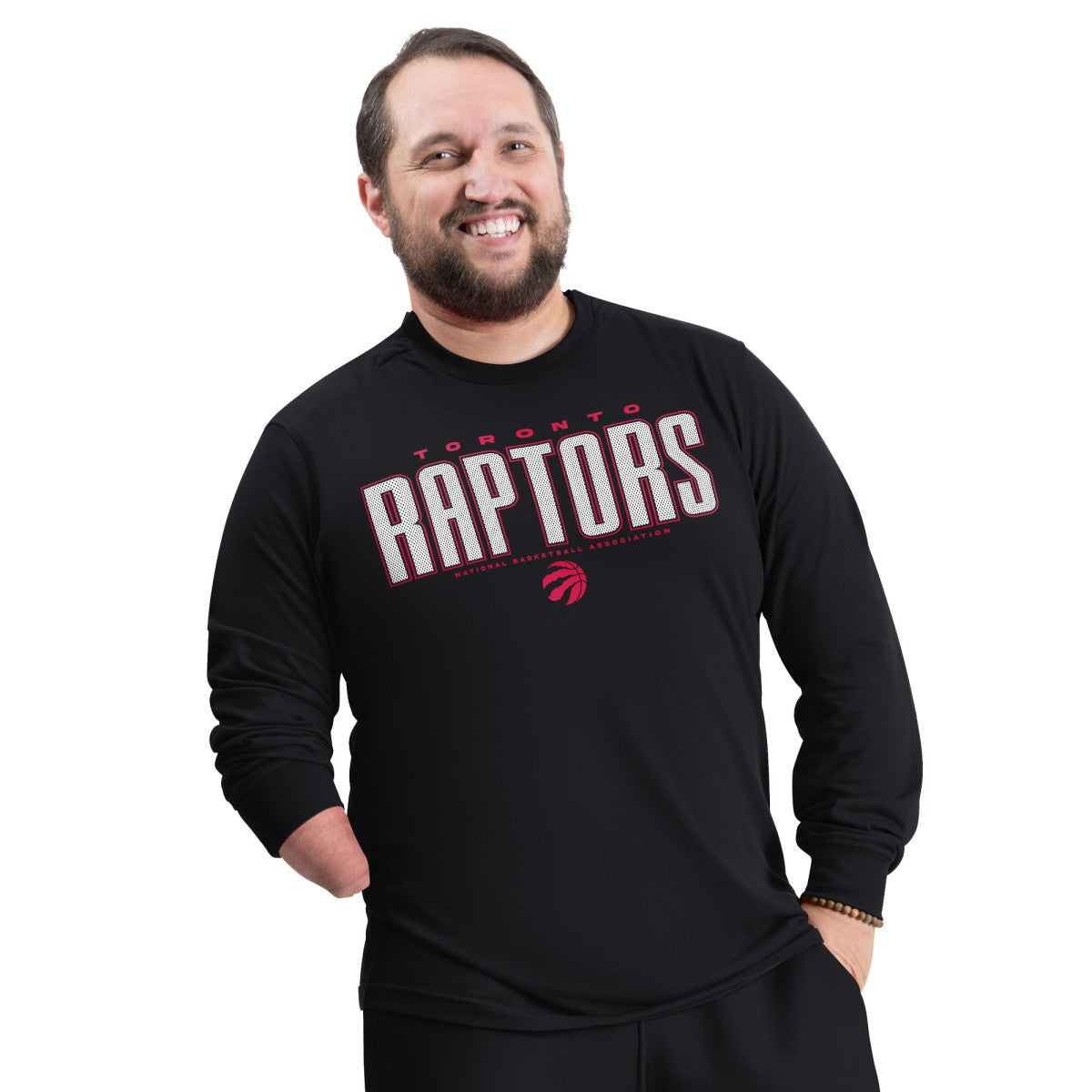 Toronto Raptors G-III Sports by Carl Banks Adaptive Printed Mesh Effect Long Sleeve T-Shirt Black