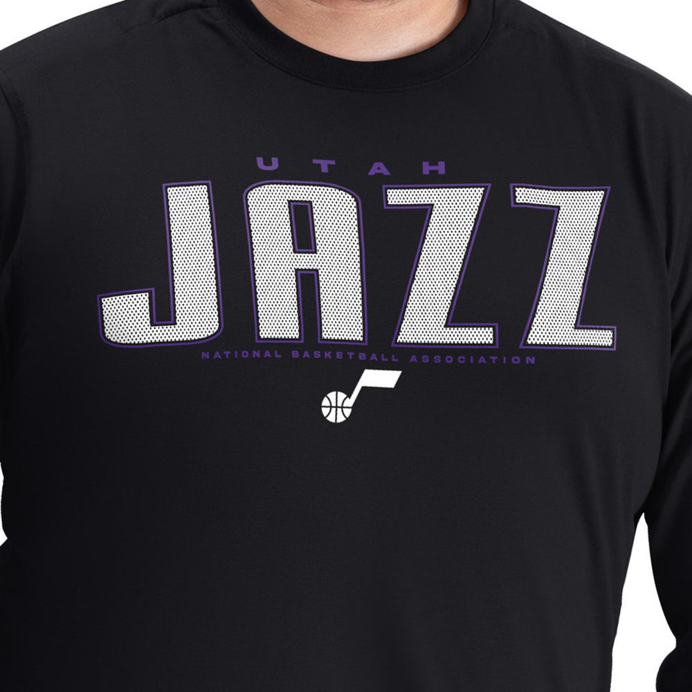 Utah Jazz G-III Sports by Carl Banks Adaptive Printed Mesh Effect Long Sleeve T-Shirt Black outlet