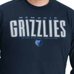 Memphis Grizzlies G-III Sports by Carl Banks Adaptive Printed Mesh Effect Long Sleeve T-Shirt Navy outlet