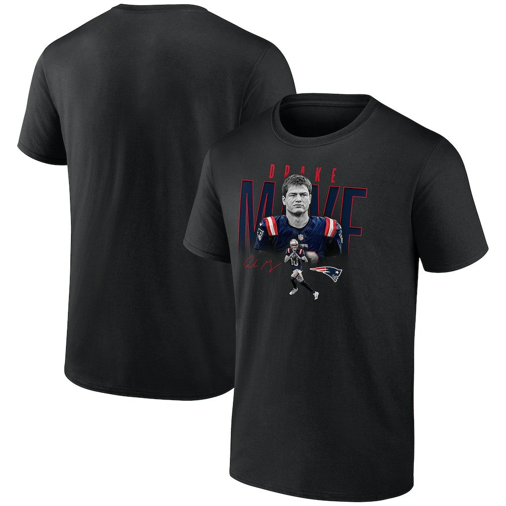Drake Maye New England Patriots Humble Shadow Player Graphic T-Shirt - Black T-shirts