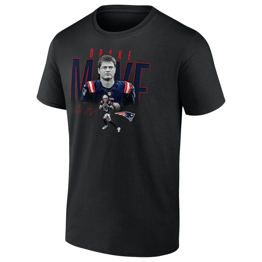 Drake Maye New England Patriots Humble Shadow Player Graphic T-Shirt - Black T-shirts