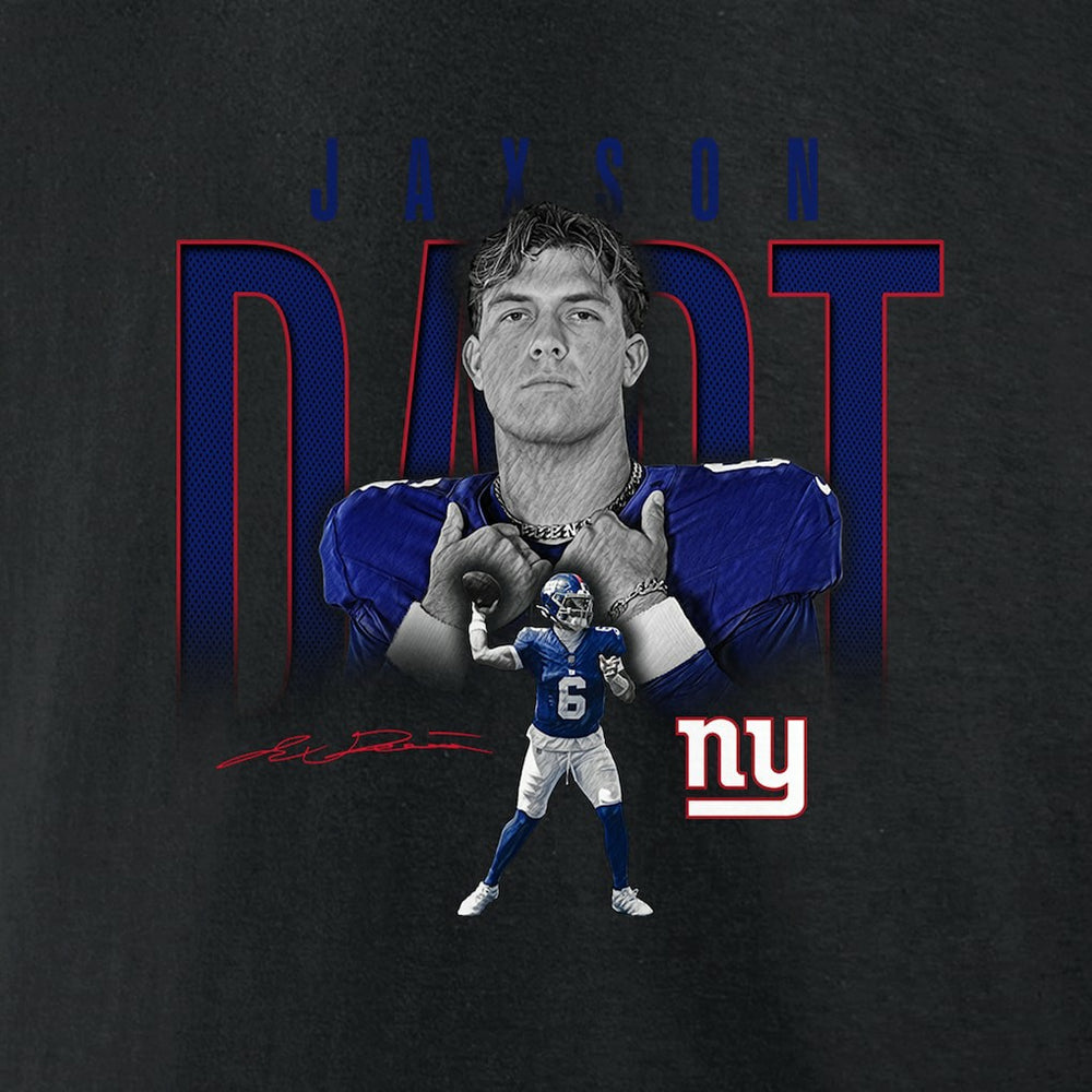 Jaxson Dart New York Giants Humble Shadow Player Graphic T-Shirt - Black T-shirts
