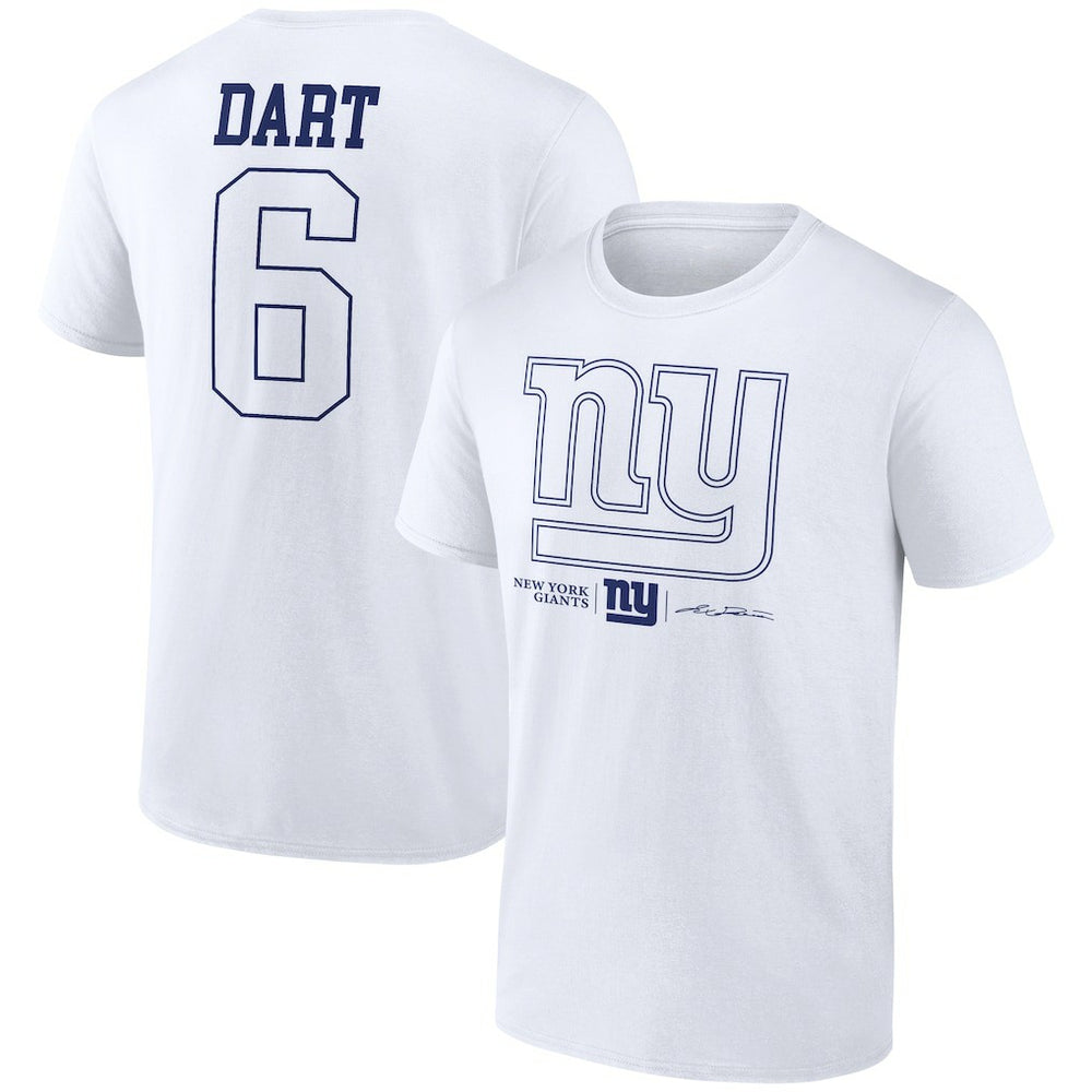 Jaxson Dart New York Giants Tonal Name & Number T-Shirt - White T-shirts