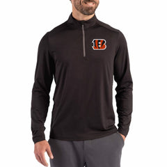Cincinnati Bengals Cutter & Buck Coastline Epic Comfort Recycled Quarter-Zip Pullover - Black Pullover