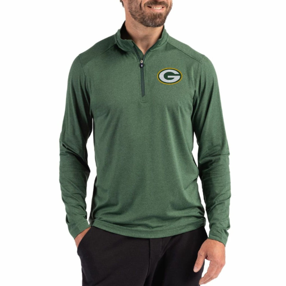 Green Bay Packers Cutter & Buck Coastline Epic Comfort Recycled Quarter-Zip Pullover - Green Pullover