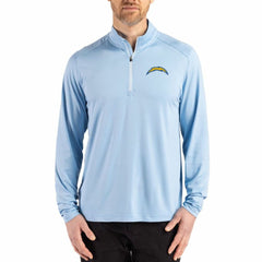 Los Angeles Chargers Cutter & Buck Coastline Epic Comfort Recycled Quarter-Zip Pullover - Powder Blue Pullover