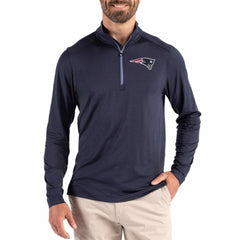 New England Patriots Cutter & Buck Coastline Epic Comfort Recycled Quarter-Zip Pullover - Navy Pullover