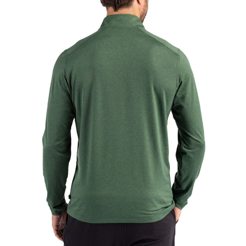 New York Jets Cutter & Buck Coastline Epic Comfort Recycled Quarter-Zip Pullover - Green Pullover