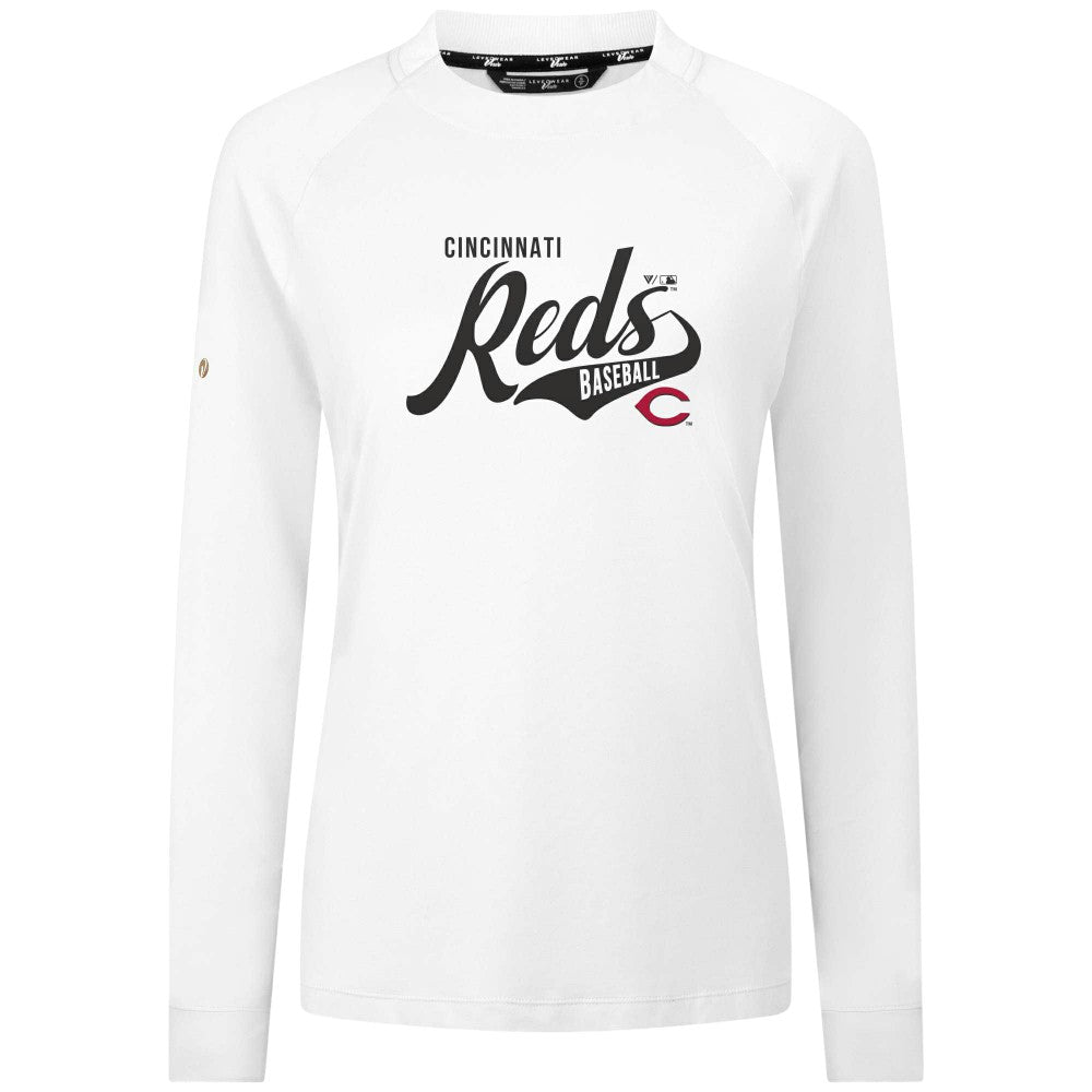 Cincinnati Reds Levelwear Women's Slender Glide T-Shirt - White T-shirts