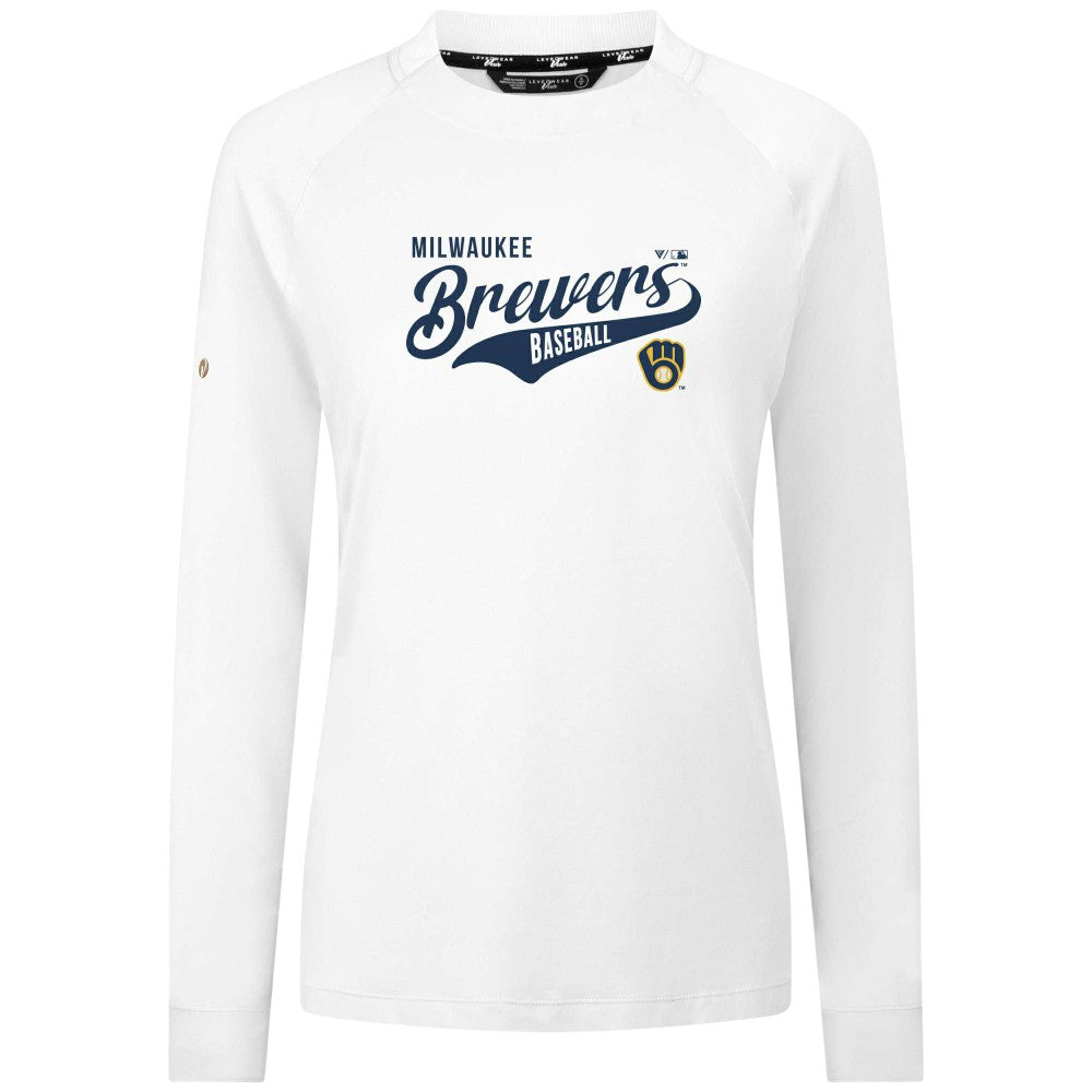 Milwaukee Brewers Levelwear Women's Slender Glide T-Shirt - White T-shirts