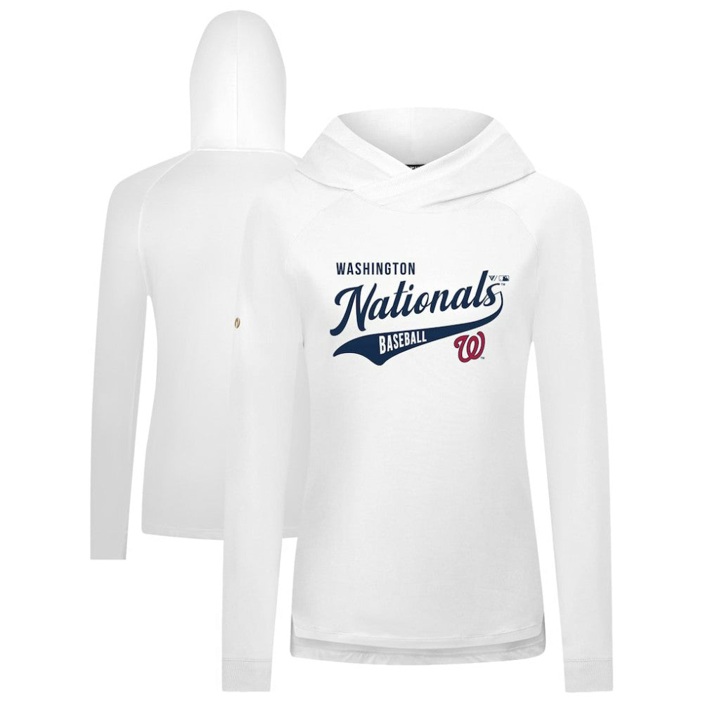Washington Nationals Levelwear Women's Slender Glide Raglan Hoodie - White Hoodies