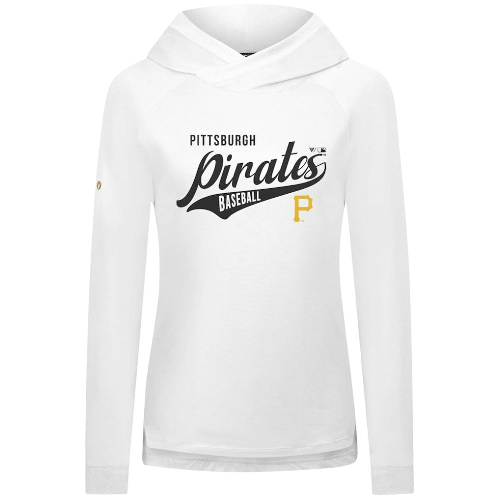 Pittsburgh Pirates Levelwear Women's Slender Glide Raglan Hoodie - White Hoodies