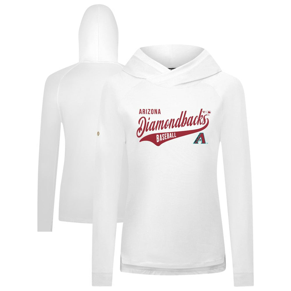 Arizona Diamondbacks Levelwear Women's Slender Glide Raglan Hoodie - White Hoodies