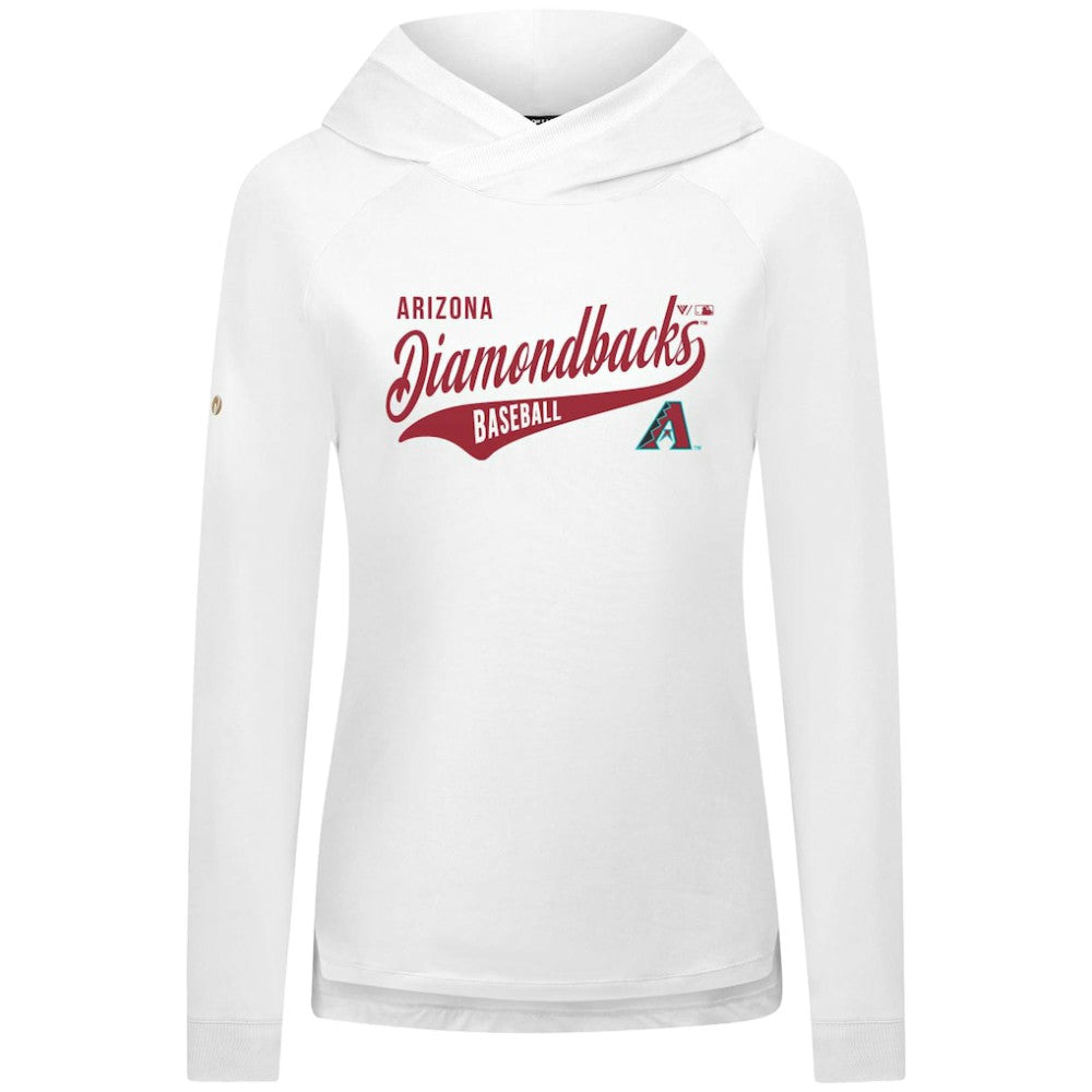 Arizona Diamondbacks Levelwear Women's Slender Glide Raglan Hoodie - White Hoodies