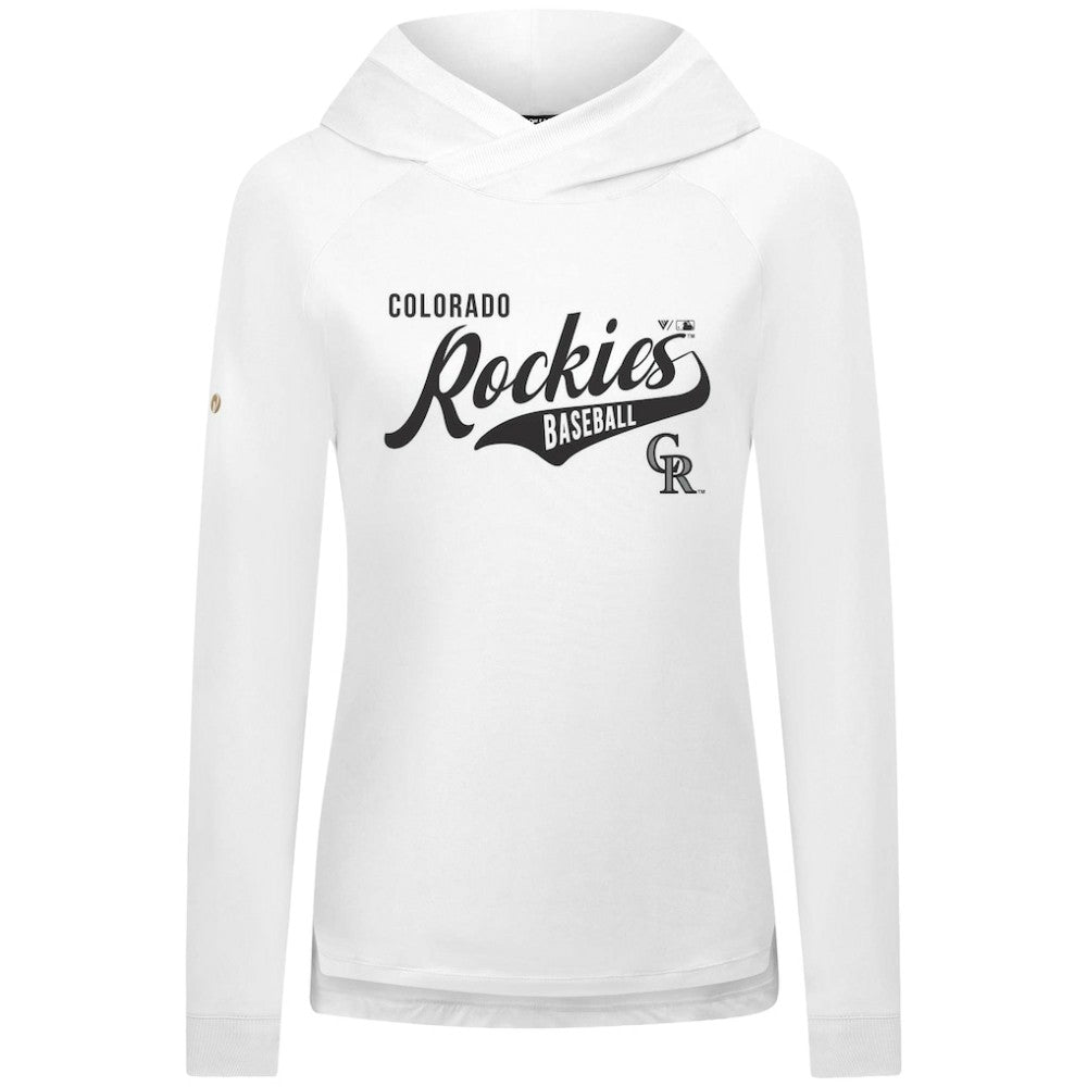 Colorado Rockies Levelwear Women's Slender Glide Raglan Hoodie - White Hoodies
