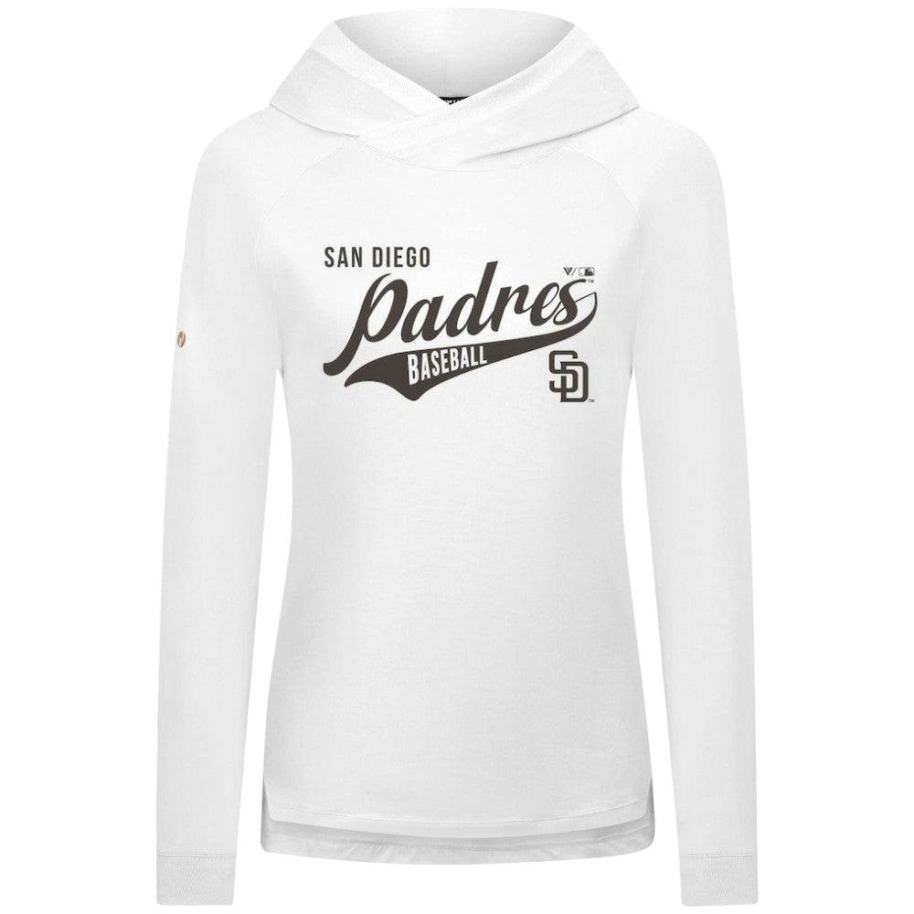 San Diego Padres Levelwear Women's Slender Glide Raglan Hoodie - White Hoodies