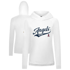 Los Angeles Angels Levelwear Women's Slender Glide Raglan Hoodie - White Hoodies