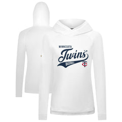 Minnesota Twins Levelwear Women's Slender Glide Raglan Hoodie - White Hoodies